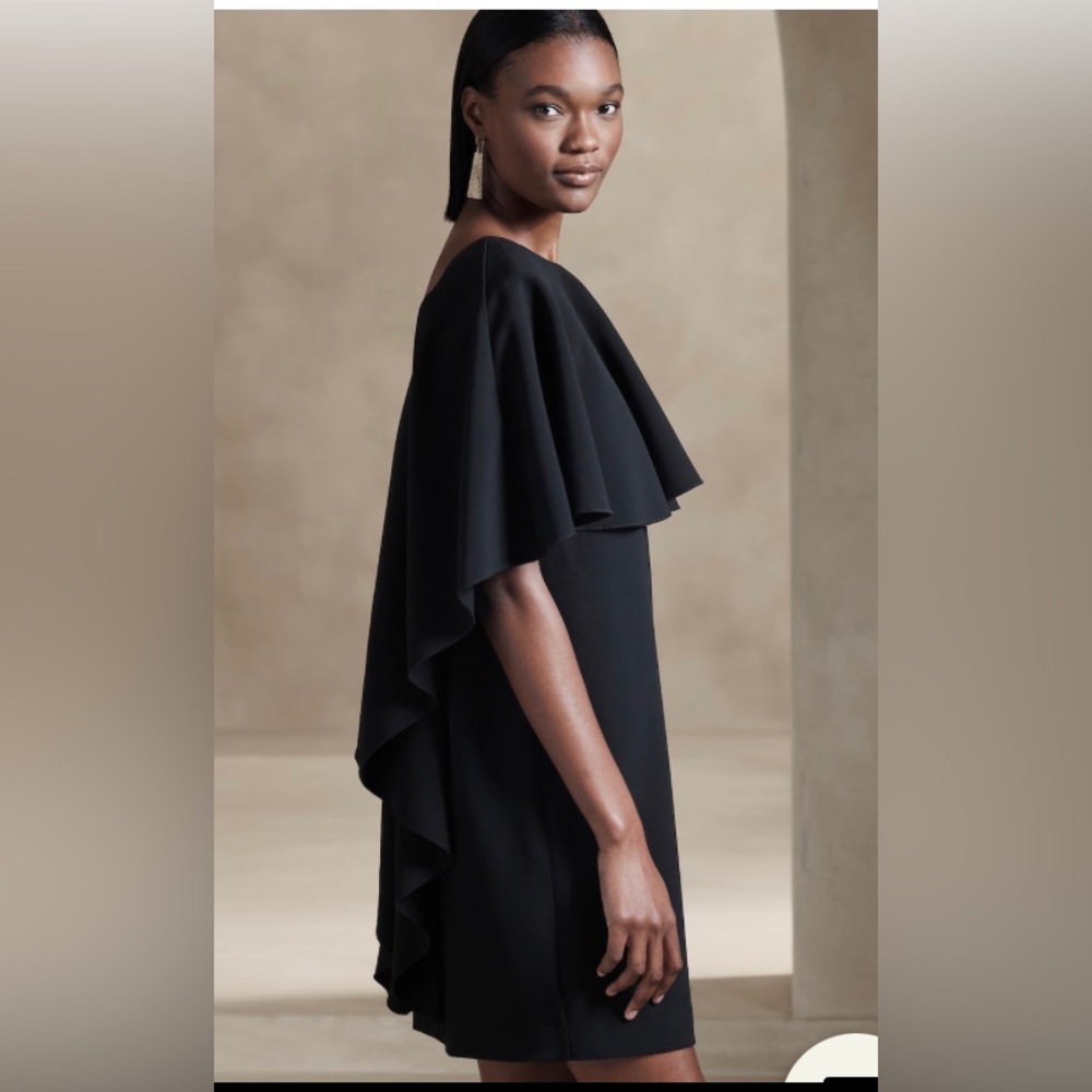BANANA REPUBLIC FORTE MINI RUFFLE DRESS